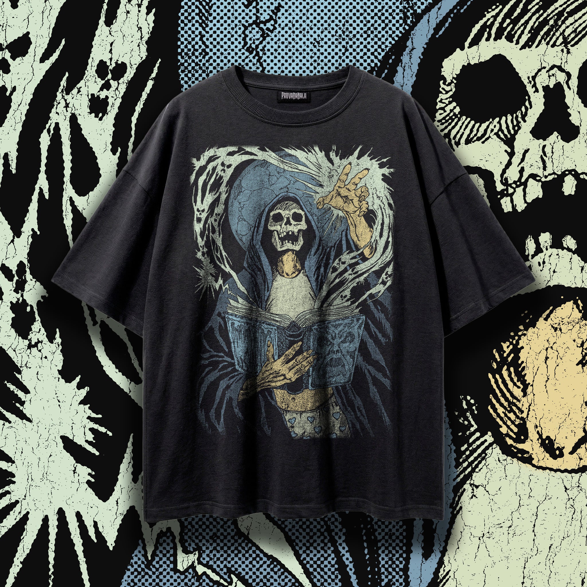 GRIMOIRE (Frost) — Oversized Vintage-Wash Tee