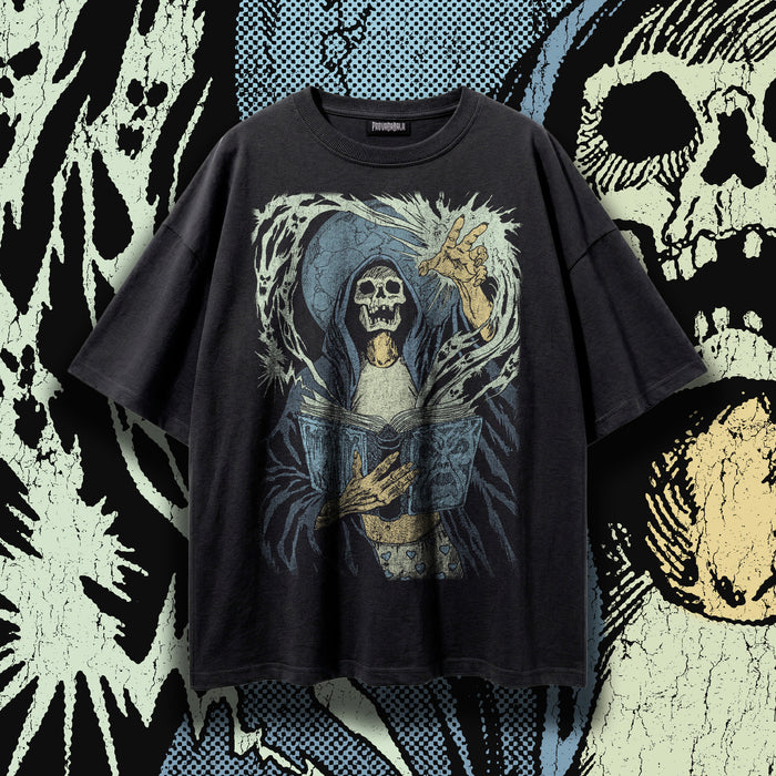 GRIMOIRE (Frost) — Oversized Vintage-Wash Tee