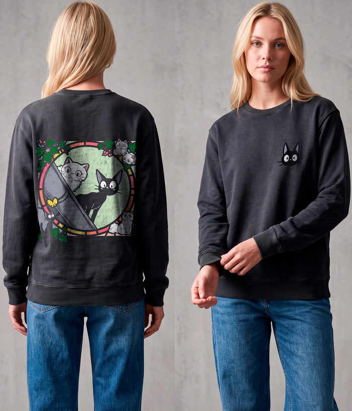 OMEN — Oversized Vintage-Wash Sweatshirt Black
