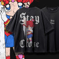 STAY CLOSE — Oversized Vintage-Wash Tee Charcoal