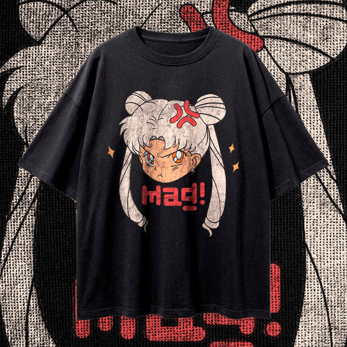 MAD! (Silver Flame) — Oversized Vintage-Wash Tee