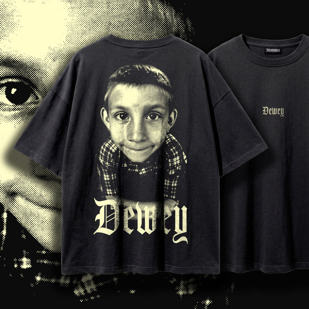 DEWEY (Relic) — Oversized Vintage-Wash Tee Black