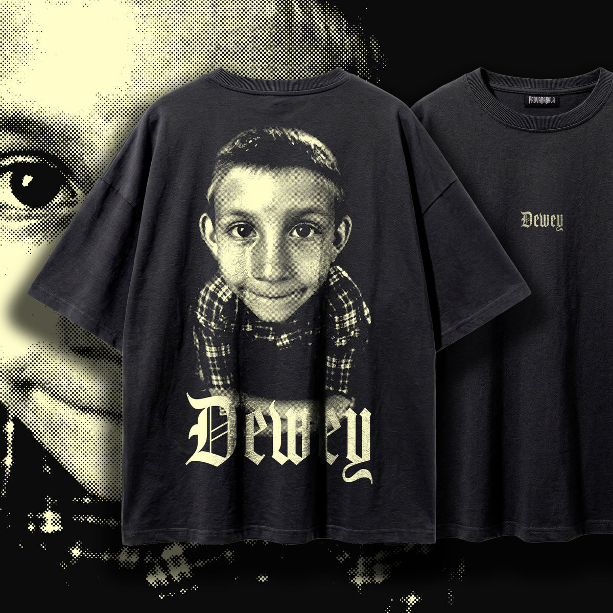 DEWEY (Relic) — Oversized Vintage-Wash Tee Black