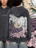 "ETERNAL MAGE" Vintage Acid Wash Hoodie - Sakura Silver