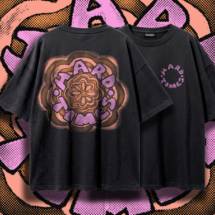 HARD TIMES (Dusk) — Oversized Vintage-Wash Tee