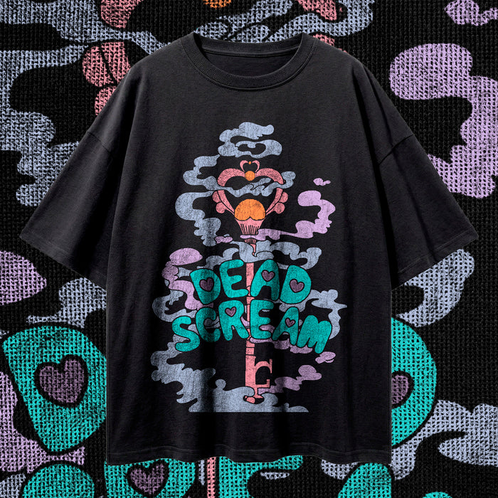 DEAD SCREAM (Cyber Violet) — Oversized Vintage-Wash Tee