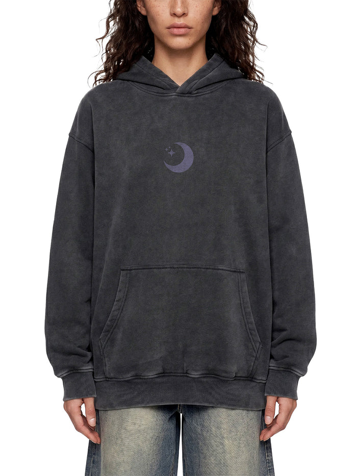 COSMIC PEACE (Midnight Star) — Oversized Acid-Wash Hoodie