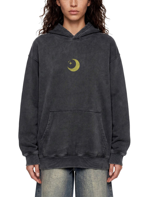 COSMIC PEACE (Golden Vintage) — Oversized Acid-Wash Hoodie